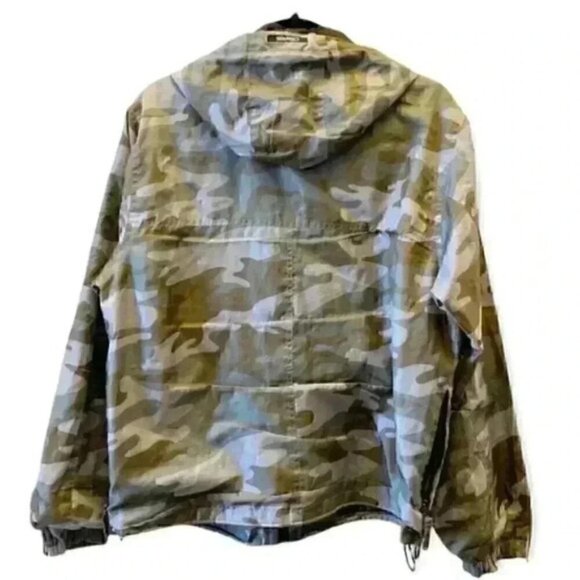 OSIRIS Mens Windbreaker Jacket Hood Lightweight Green Camo Print Size Small - Picture 2 of 16
